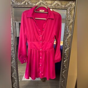 Eesome Fuchsia Shirt Dress